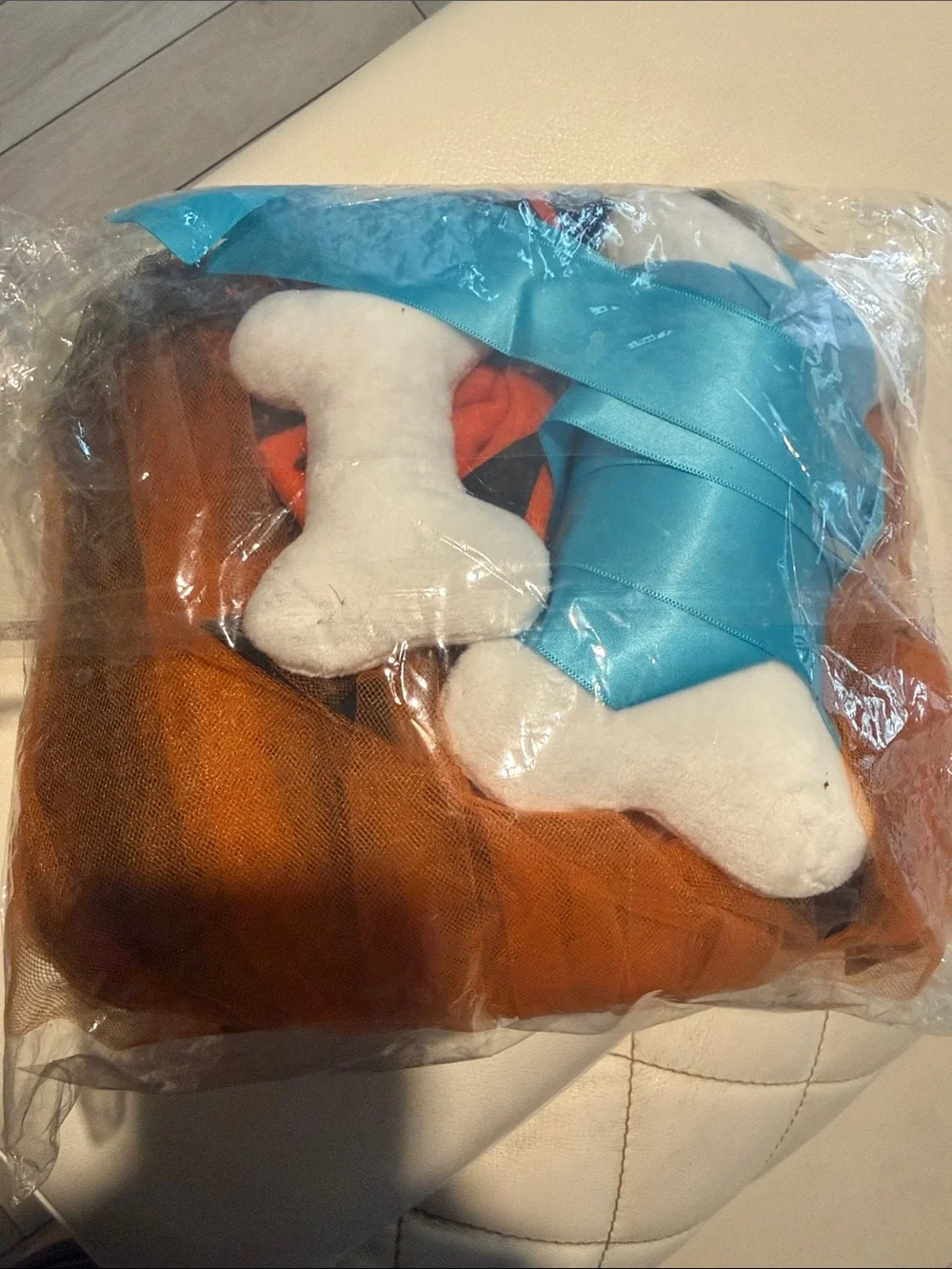 Spirit Pebbles from the Flinstones Costume with Black Jack-O'-Lantern Details